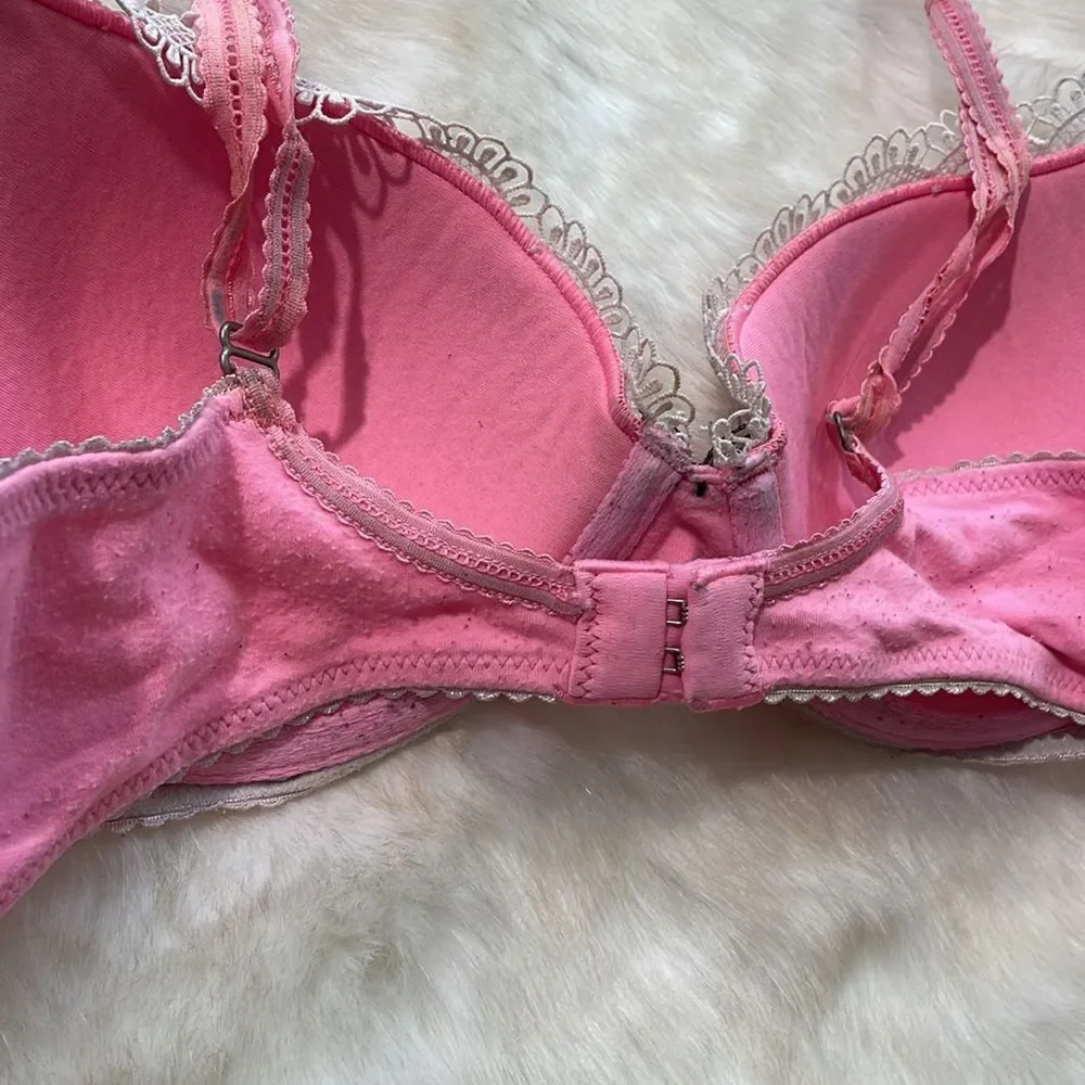 Victoria’s Secret Pink Lacey Lined Bra floral, black, pink white